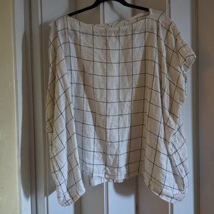 Not Perfect Linen Oversized linen top FLORENCE / Square linen top OS Long